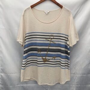 CORAL BAY / Beaded Anchor Short Sleeve Tee Size 1X